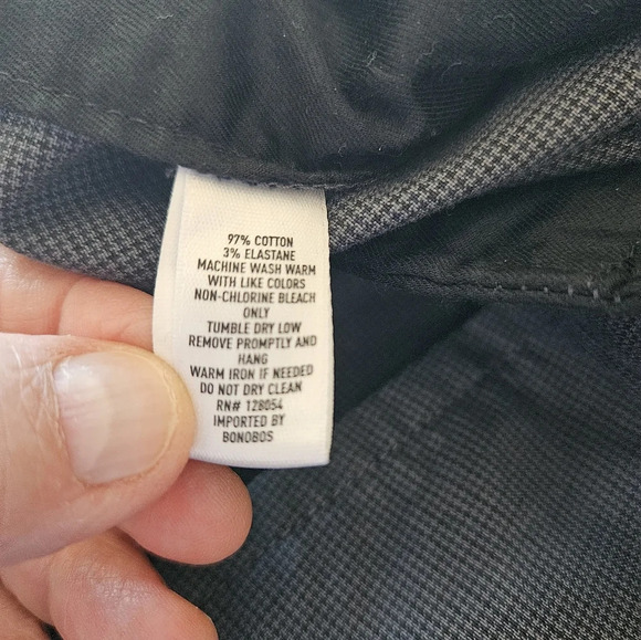 Bonobos Thursday Slim Mens Pants sz 40x32 Small Plaid Grays & Blues Pockets - Picture 9 of 10